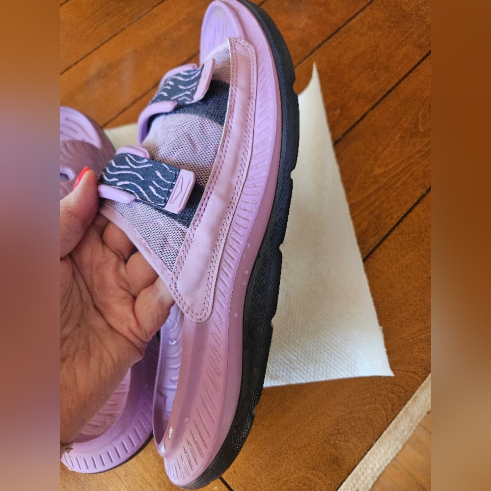 Hoka One Ora Luxe - Violet Bloom/Outerspace Recovery Slides Mens US 12 Womans 14 - Picture 2 of 7